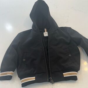 Boss Kids Black Raincoat with Gold Accents